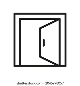 Door line icon. Vector symbol on white background. For Web and APP