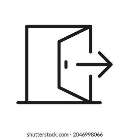 Icono de la línea de la puerta. Símbolo vectorial sobre fondo blanco. Para Web y APP