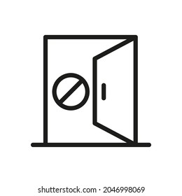 Door line icon. Vector symbol on white background. For Web and APP