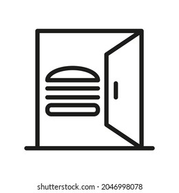 Icono de la línea de la puerta. Símbolo vectorial sobre fondo blanco. Para Web y APP
