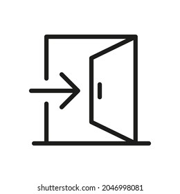 Door line icon. Vector symbol on white background. For Web and APP