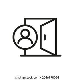 Door line icon. Vector symbol on white background. For Web and APP