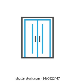 Door line icon vector door window construction icons