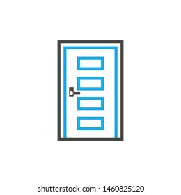 Door line icon vector door window construction icons