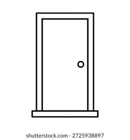 Icono del Vector del logotipo de la línea de puerta en un fondo blanco
Icono del logotipo de la línea de Vector