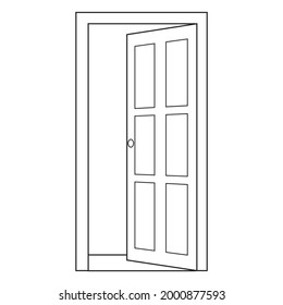 ilustración vectorial de línea de puerta,
aislado en fondo blanco.vista superior