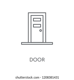 Door linear icon. Door concept stroke symbol design. Thin graphic elements vector illustration, outline pattern on a white background, eps 10.