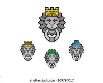 Door lion with a crown