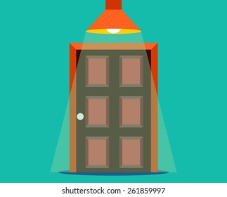 the door lit the lamp