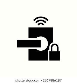 door lock black icon, isolated icon in light background, perfect for website, blog, logo, graphic design, social media, UI, mobile app