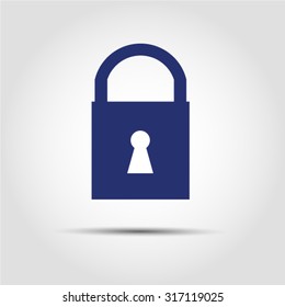 door lock blue icon Vector illustration EPS10
