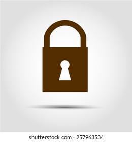 door lock brown icon Vector illustration EPS10