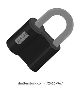 Door lock. Code lock single icon in monochrome style vector symbol stock illustration web.