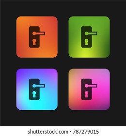 Door lock four color gradient app icon design