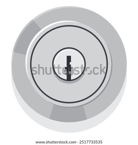 Door lock for front door vector cartoon illustration isolated on a white background.