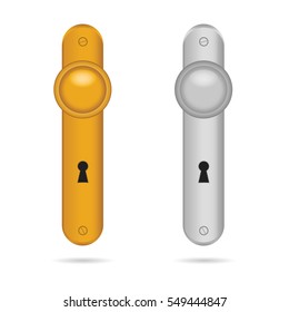 door lock in gold and silver color art illustration