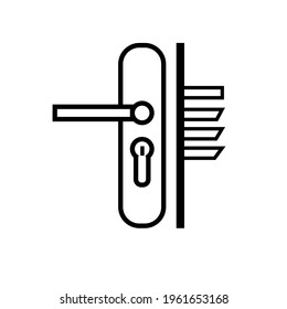 Door lock with handle. Icon. Vector illustration