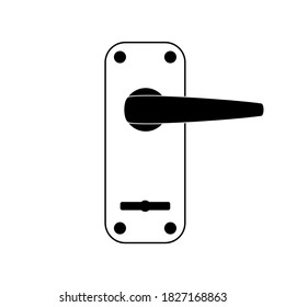 Bloqueo de la puerta con manecilla y agujero de la llave. Cierra las puertas de la casa. Agujero clave para una llave. Abre o cierra puertas. Reparación de las cerraduras de las puertas. Colocar el texto. Imagen vectorial. Cartel. Folleto. Cartel.