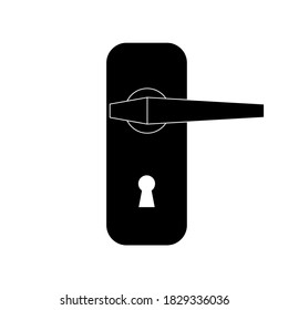 Bloqueo de la puerta con manecilla y agujero de la llave. Cierra las puertas de la casa. Agujero clave para una llave. Abre o cierra puertas. Reparación de las cerraduras de las puertas. Colocar el texto. Imagen vectorial. Cartel. Folleto. Cartel.