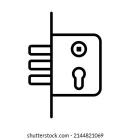 Door Lock Icon. Bold outline design with editable stroke width. Vector Illustration.