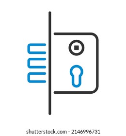 Icono de bloqueo de puerta. Diseño de contorno negrita con ancho de trazo editable. Ilustración vectorial.