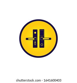 door lock icon flat vector illustration