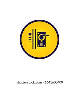 door lock icon flat vector illustration