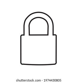 Door lock icon isolated on white background.