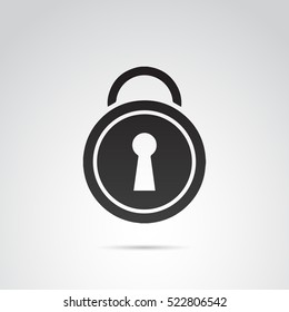 Door lock icon isolated on white background. Vector art.