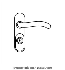 Door Lock Icon, Door Latch Vector Art Illustration