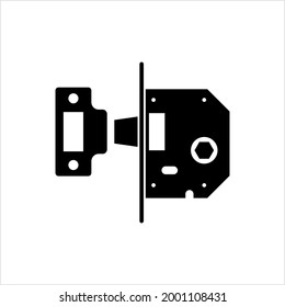 Door Lock Icon, Door Latch Vector Art Illustration