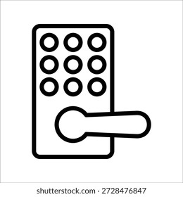 Icono de la cerradura de puerta, gráfico del Vector de la línea