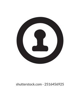 Door lock icon on white background, round Design