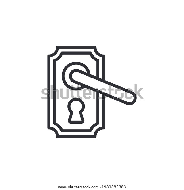 door lock icon on\
white background. Simple element illustration from Security\
concept. door handle icon