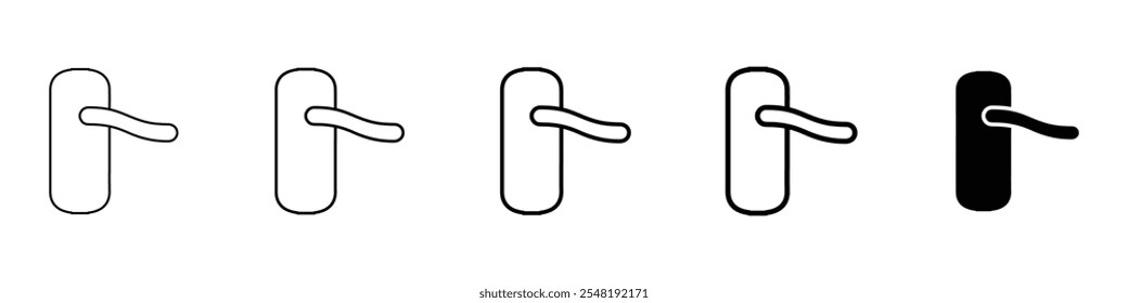 door lock icon Simple thin line logo set
