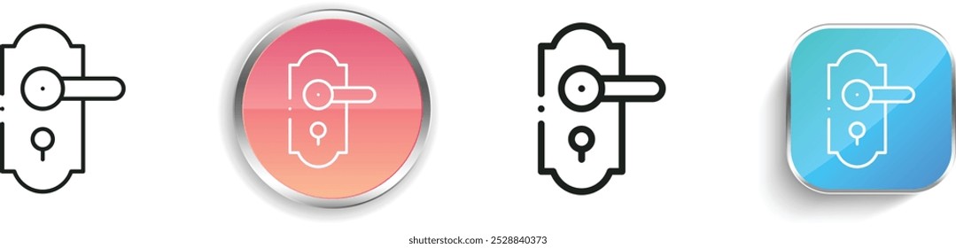 door lock icon. Thin Linear, Regular and Button Style Design Isolated On White Background