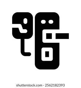 door lock icon. vector glyph icon for your website, mobile, presentation, and logo design.