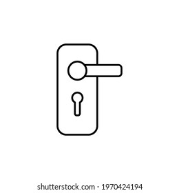 door lock icon vector illustration. line style simple icon design. isolated on white background