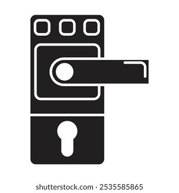 Door lock icon vector on white background