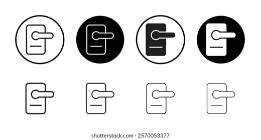 Door lock icon Vector set outline