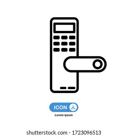 door lock icon vector smart security isolated on white background.