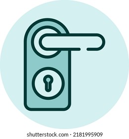 Door lock, illustration, vector on a white background.