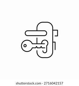 door lock key icon sign vector