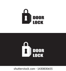 Door lock logo concept design graphic modern style template set
