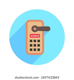 Icono de la mini ilustración de la cerradura de puerta. Uso Para El Concepto Moderno, Impresión, Ui, Ux Kit, Web Y Desarrollo De App. Vector Relacionado Con La Tecnología, El Hogar Inteligente Y Más