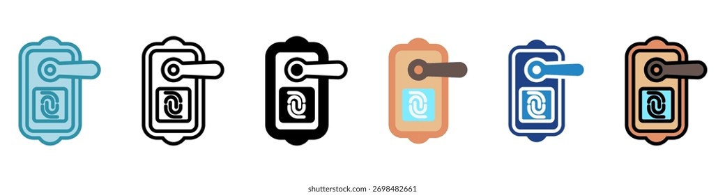 Mini-Illustrationssymbol für Türverriegelung. Für moderne Konzeption, Print, UI, UX-Kit, Web- und App-Entwicklung. Vektor in Bezug auf Technologie, Smart Home und mehr
