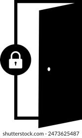 Door lock security icon. Business signs and symbols.