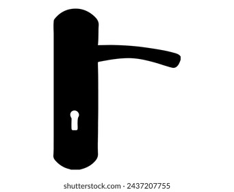 Door lock silhouette vector art white background