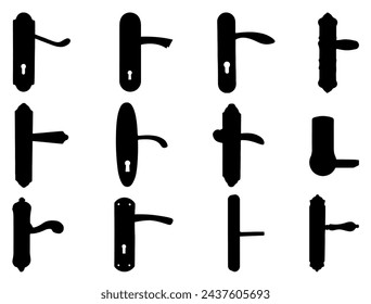 Door lock silhouette vector art white background