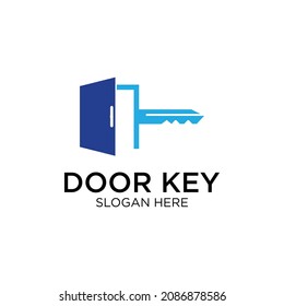 door and lock smart and creative logo